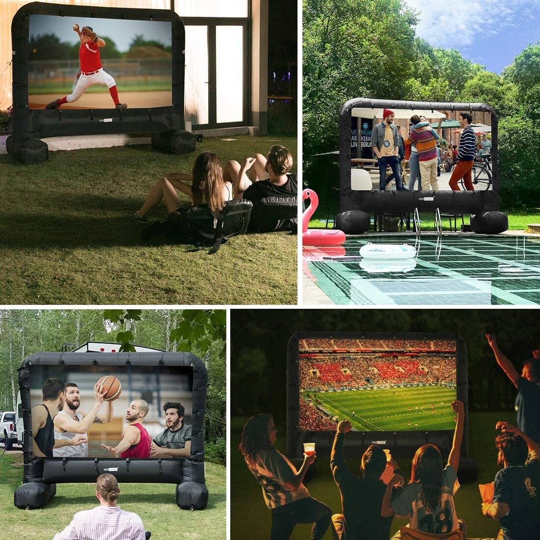Pantalla de Cine Inflable Mega de 14-17 Pies para Proyección Frontal y Trasera