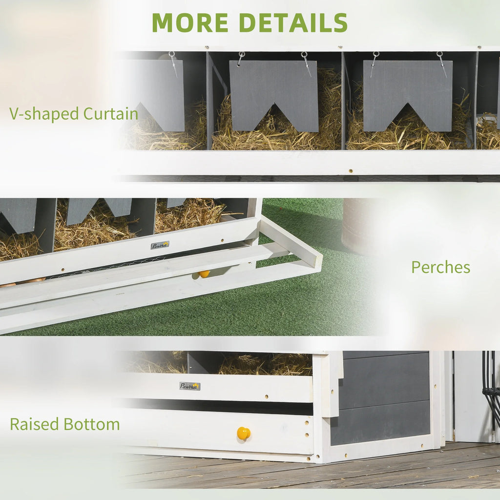 Nido para gallinas PawHut con 2 compartimentos para huevos y 8 bandejas para huevos