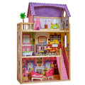 Casa de Muñecas de Madera KidKraft Kayla con Juego de Muebles de 10 Piezas, Casi 4 Pies de Altura
