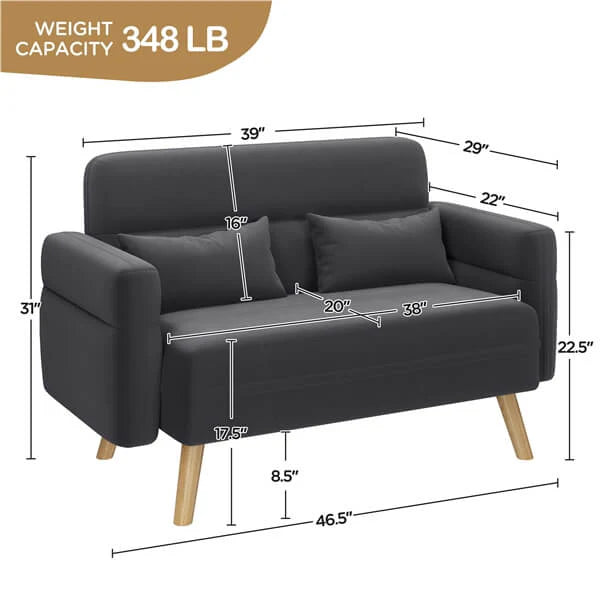 Sofá Moderno de Tela Yaheetech de 46"