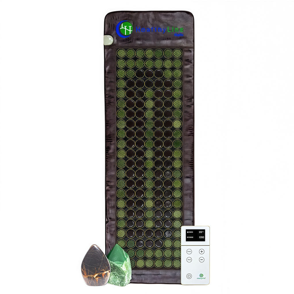 Almohadilla de Calefacción HealthyLine de Infrarrojos Lejanos – Piedras Calientes de Jade y Turmalina – Iones Negativos – Tapete de Malla JT Completo 7224 Soft Light InfraMat Pro®