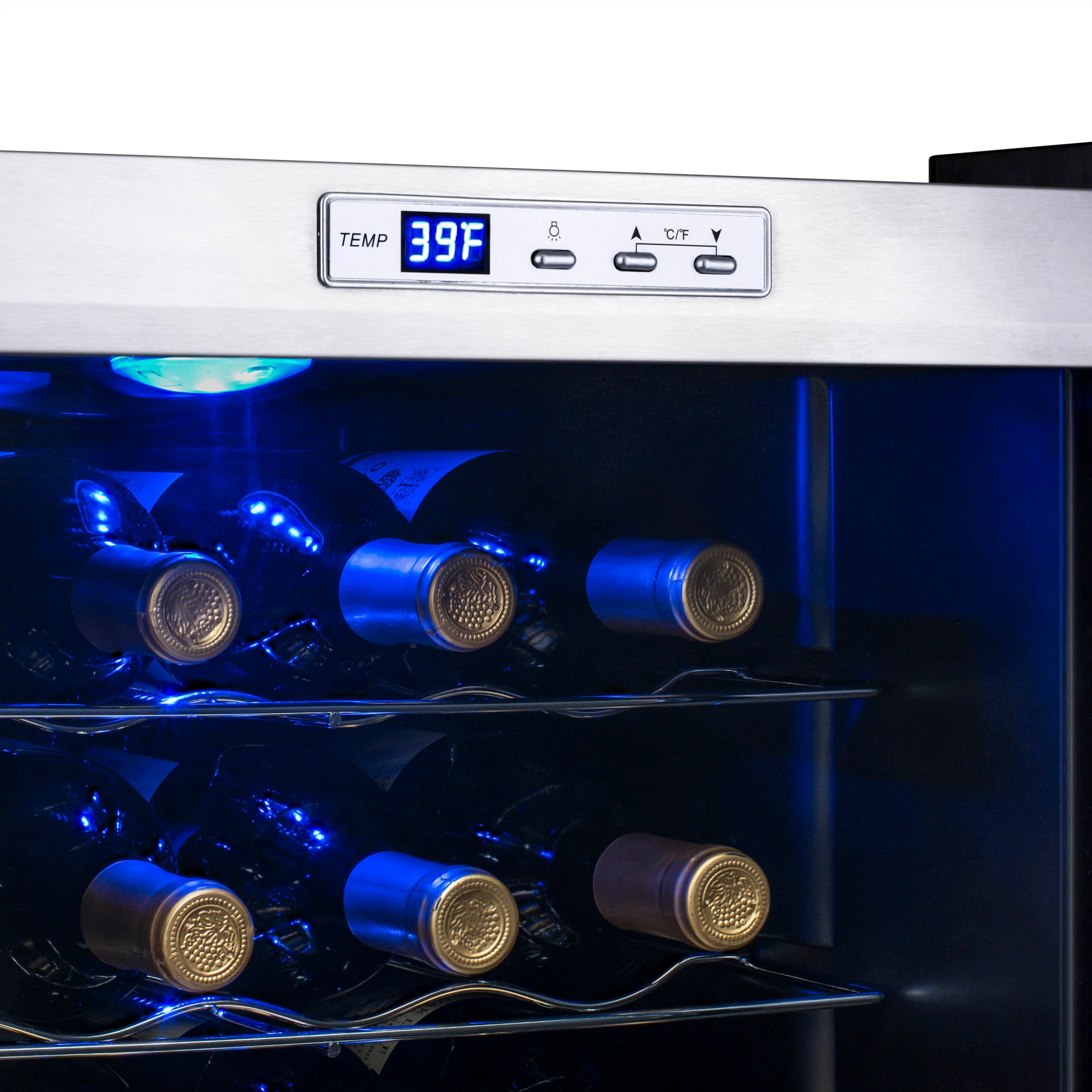 2025 Newair® Refrigerador de Vinos Independiente de Acero Inoxidable – 27 Botellas – 16,9"