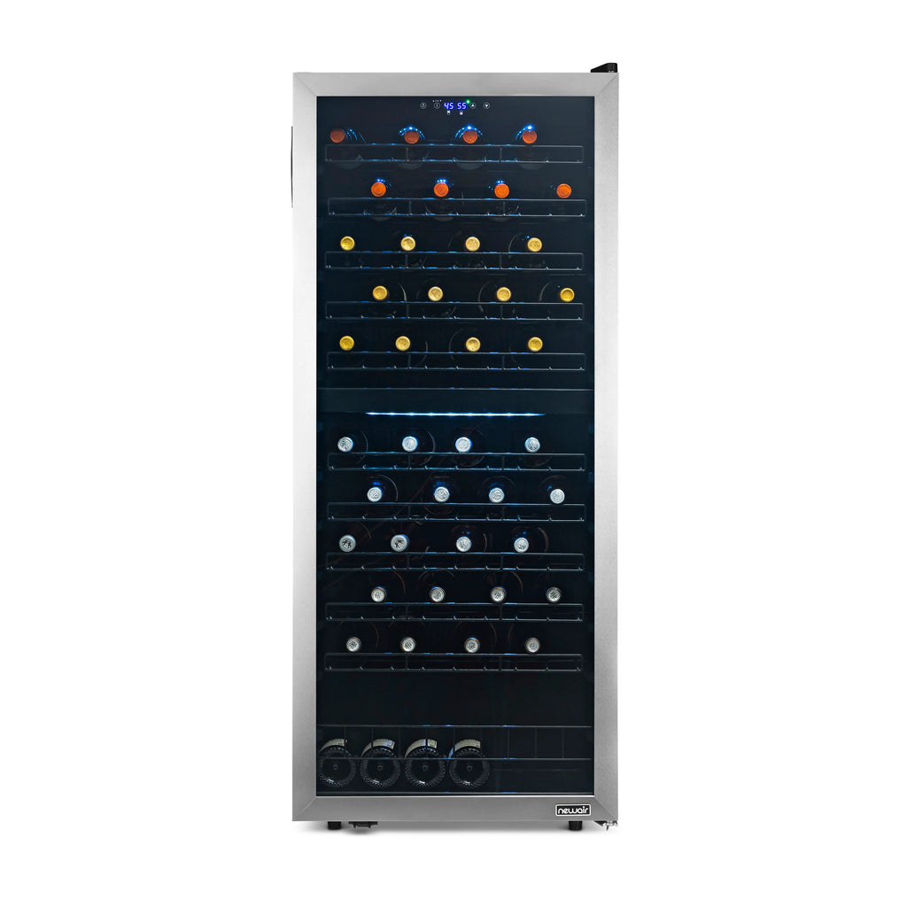 2025 Refrigerador de Vinos Independiente Newair® de Acero Inoxidable – 98 Botellas – 23" con Doble Zona
