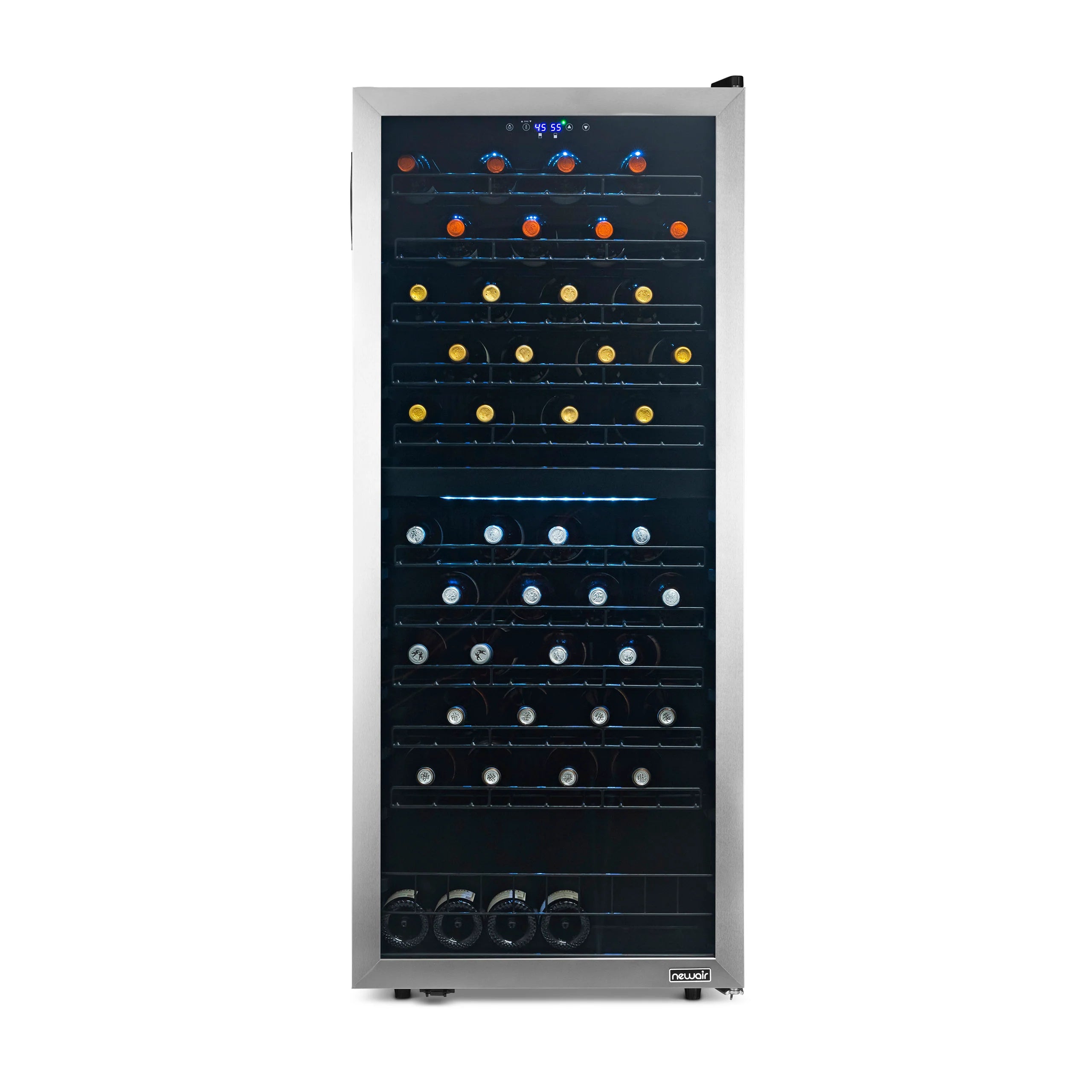 2025 Refrigerador de Vinos Independiente Newair® de Acero Inoxidable – 98 Botellas – 23" con Doble Zona
