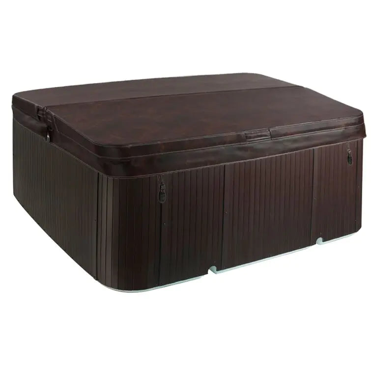 Lifesmart Spas - Spa cuadrado Plug and Play 110 Voltios, 7 personas, 22 chorros con ozonizador – Color Espresso