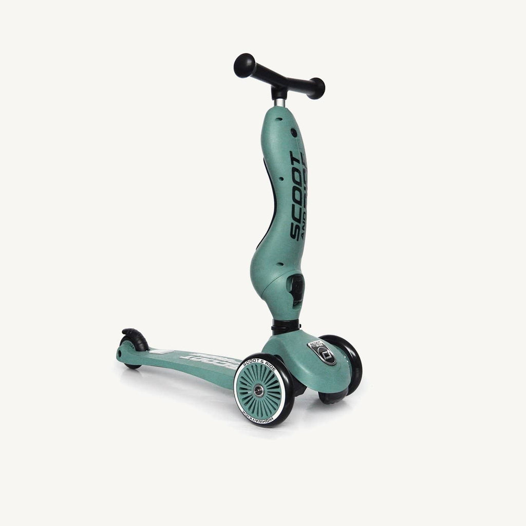 2025 Scoot and Ride Bicicleta sin pedales y Patinete 2 en 1 – Highwaykick 1 – Forest