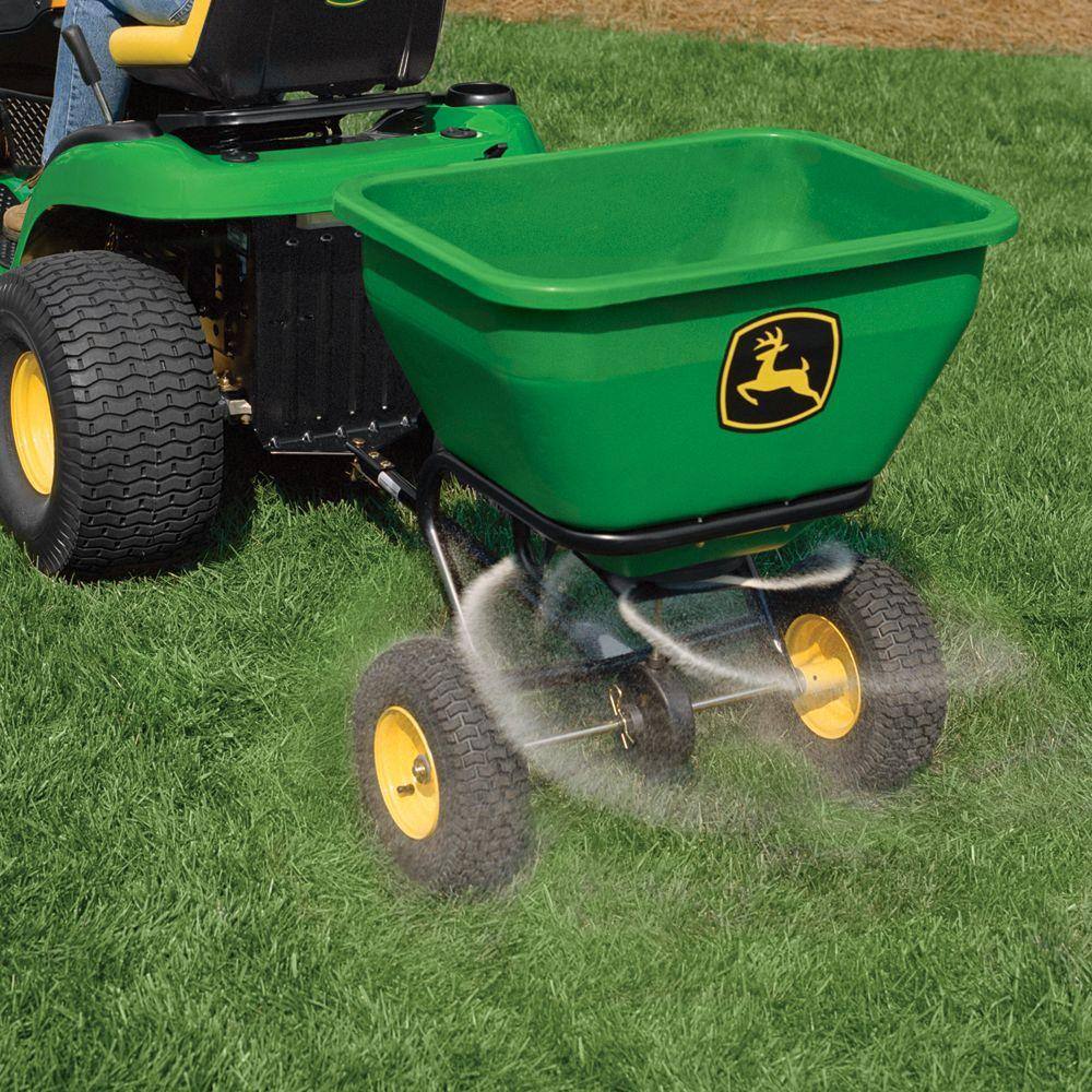 Esparcidor Remolcado John Deere de 175 lb con Tolva de Polietileno Antióxido – Compatibilidad Universal