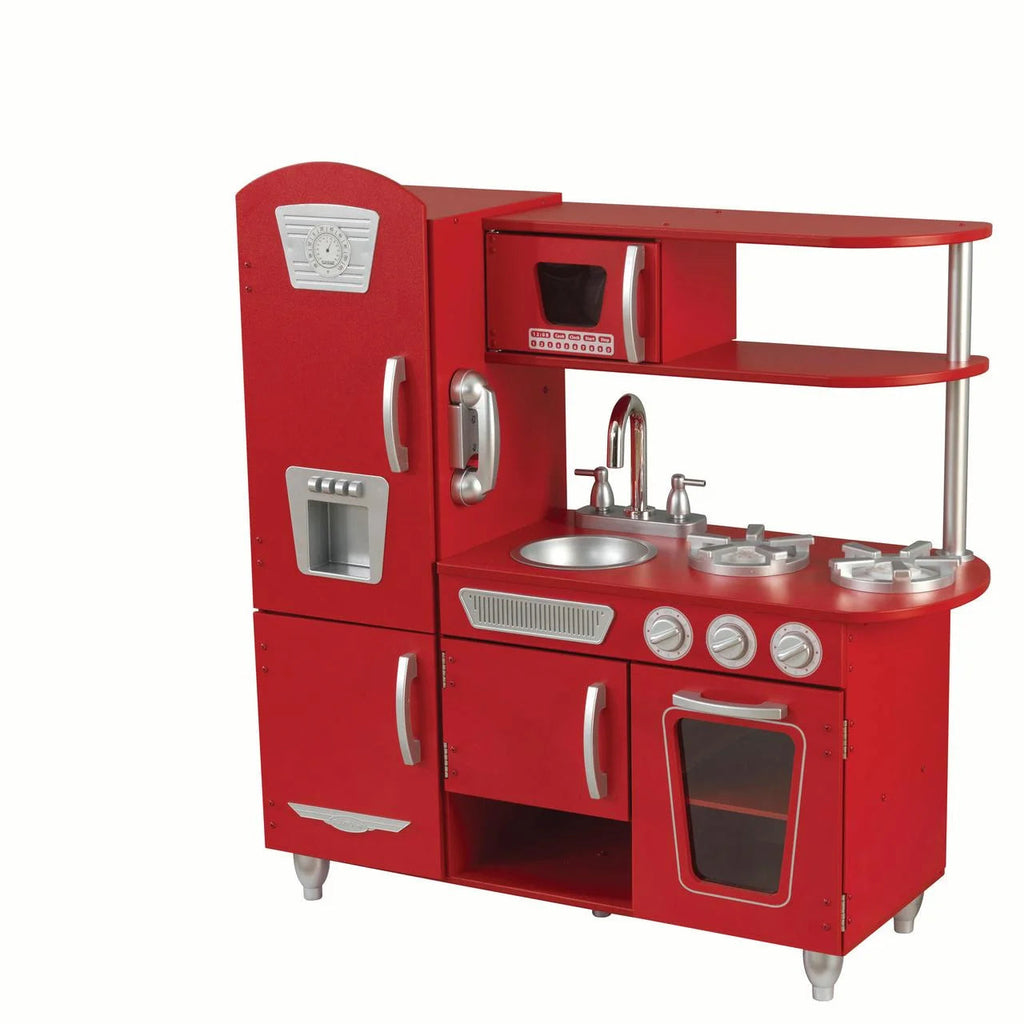 2025 Cocina de Juguete KidKraft Vintage Roja de Madera con Teléfono de Juguete