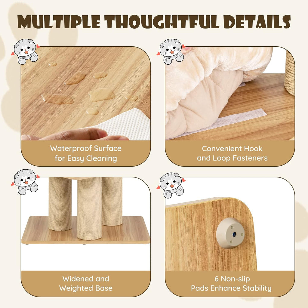 Árbol para Gatos Grande, Torre de Múltiples Niveles con Poste de Sisal, Hamaca, Cesta Colgante y Alfombrillas Desmontables y Lavables, Perfecto para Gatos Grandes