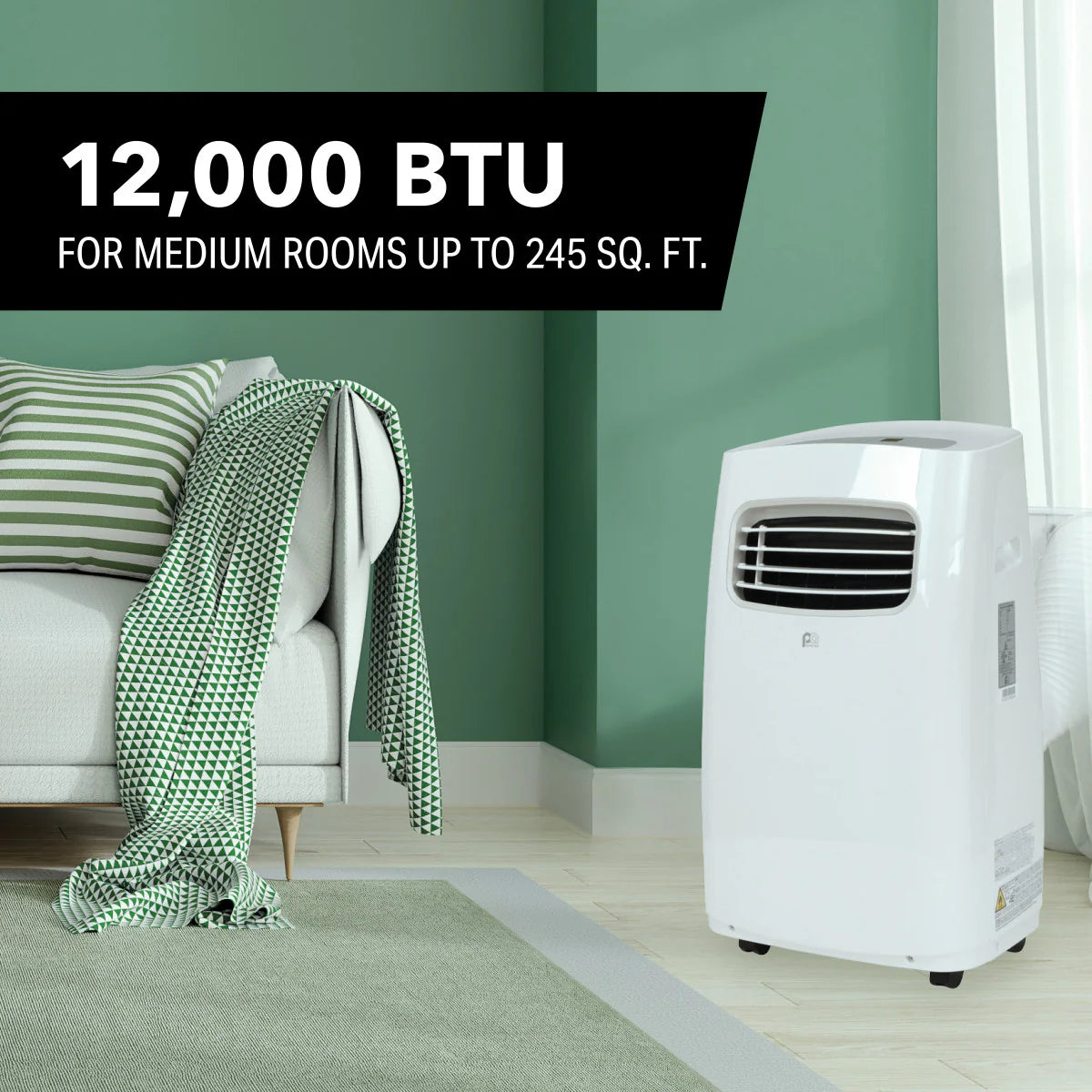 2025 Aire acondicionado portátil de 12 000 BTU / 6 500 SACC con control remoto completo