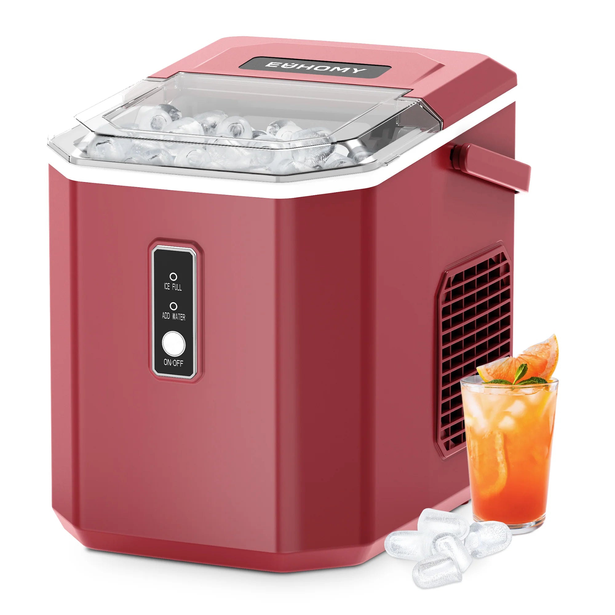 2025 Máquina de hielo de encimera EUHOMY – 12 kg/24 h, portabilidad incomparable