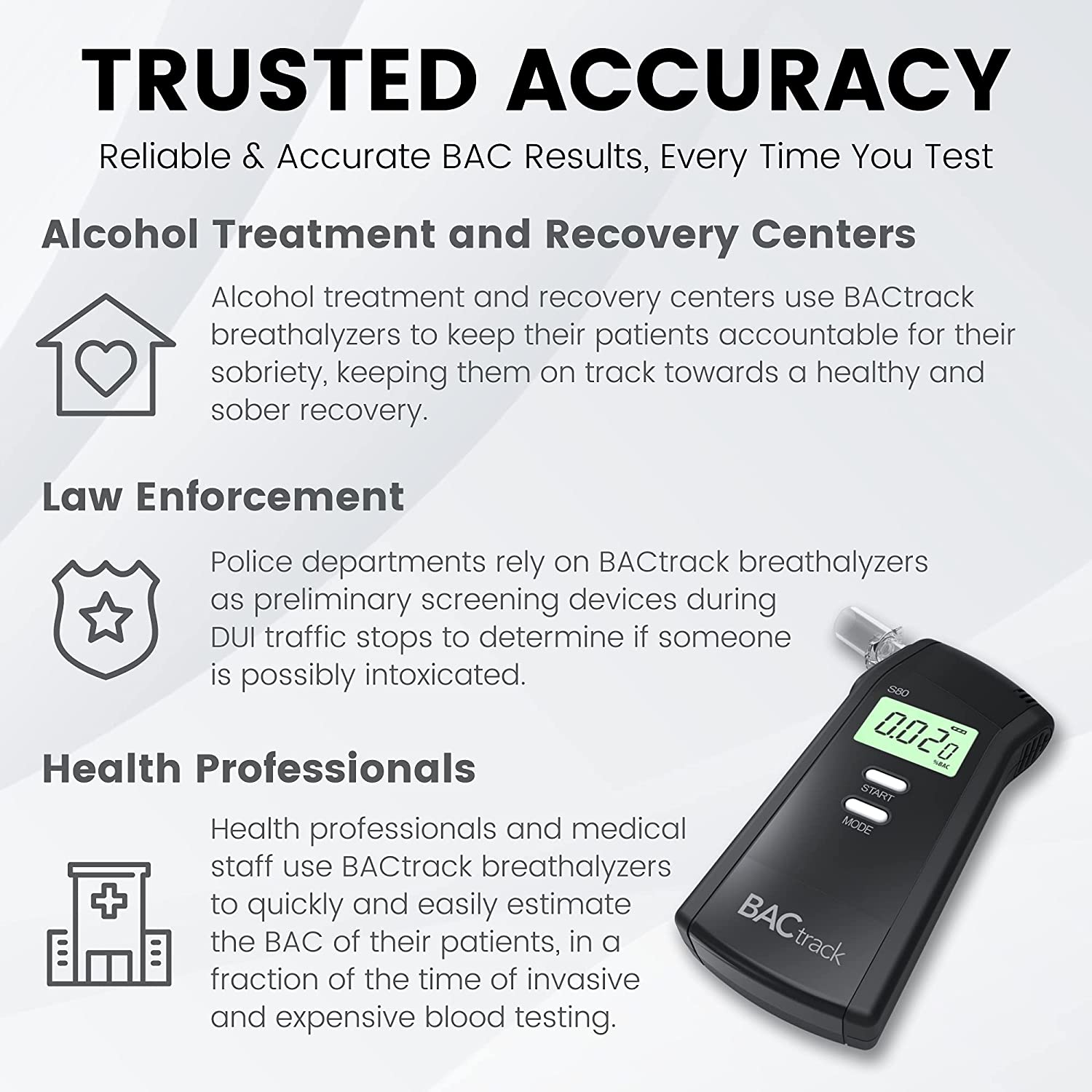 BACtrack S80 Alcoholímetro | Probador Portátil de Alcohol en el Aliento para Uso Personal y Profesional