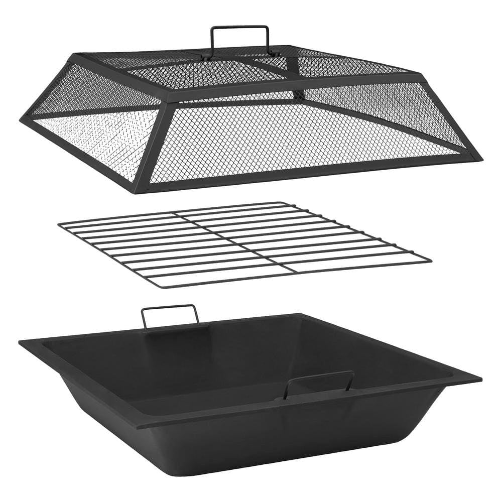 Hampton Bay Juego de Inserto para Hogar de Acero de 24" con Tapa de Malla, Kit de Reemplazo de 3 Piezas