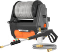 Giraffe Tools Grandfalls Hidrolimpiadora de Pared – 2900 PSI, 2,2 GPM, Manguera Retráctil de 31 m, Lanzador de Espuma, 4 Boquillas Rápidas