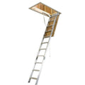 2025 Escalera de Ático de Aluminio 25 x 54 Pulgadas, para Alturas de 8 a 10 Pies, Capacidad de 375 lb