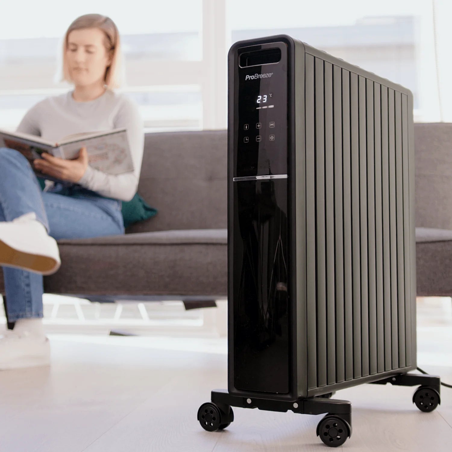 Radiador digital sin aceite 2000W con modo eco