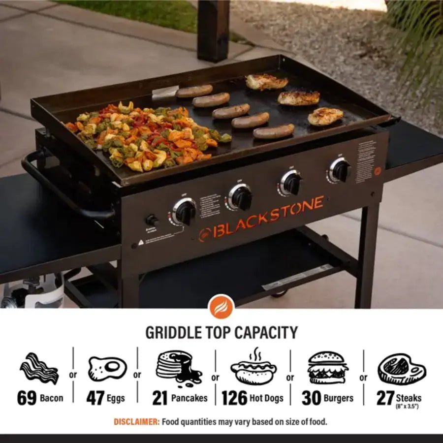 2025 Blackstone – Plancha de Cocina Exterior de 4 Quemadores, 36" con Estantes Laterales