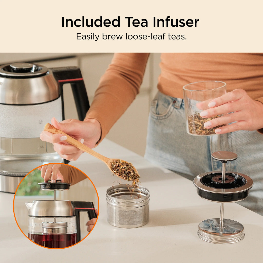 2025 Hervidor eléctrico de vidrio con infusor de té (CK-G170BS)