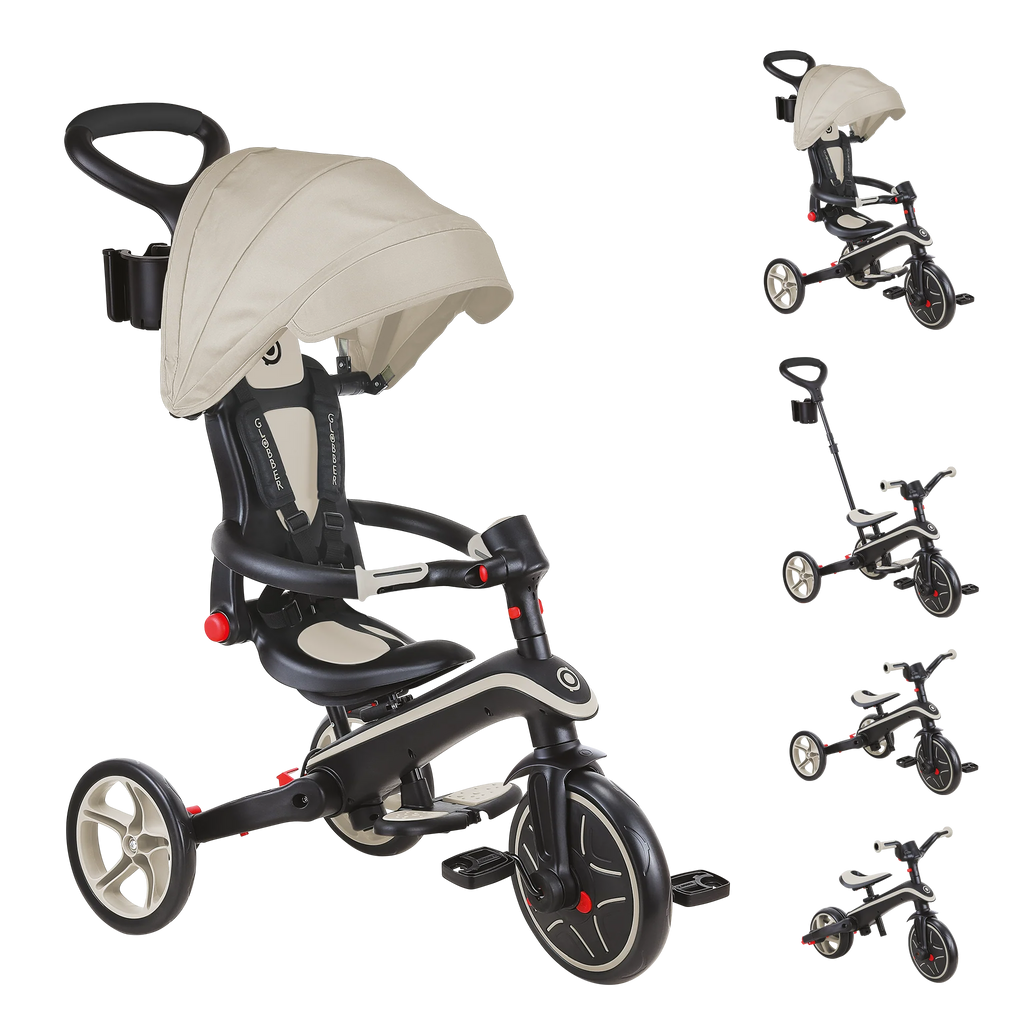 2025 Triciclo Plegable Globber EXPLORER 4 en 1 con Asa Parental