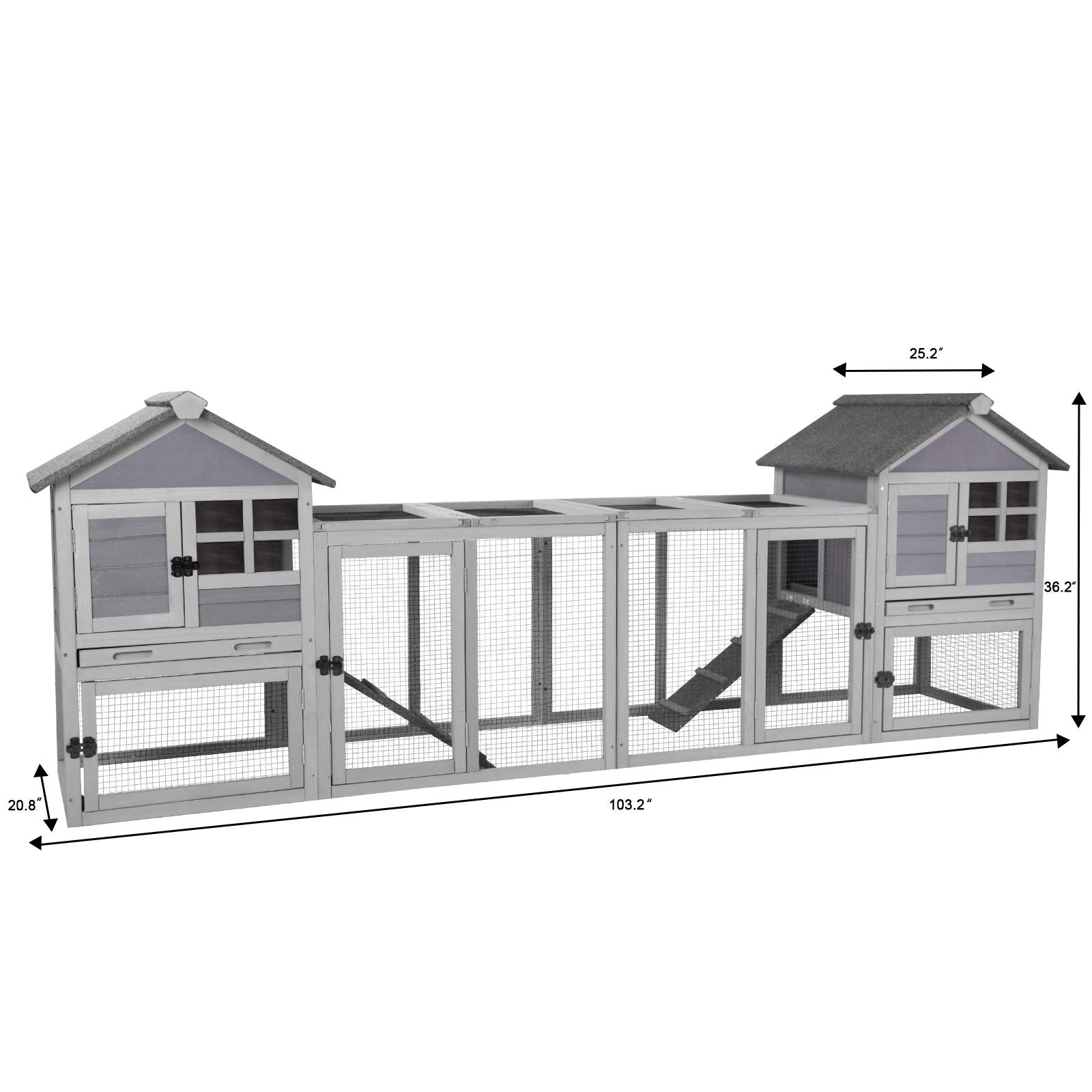 2025 Conejera para Conejos y Cobayas Indoor/Outdoor Rabbit Hut