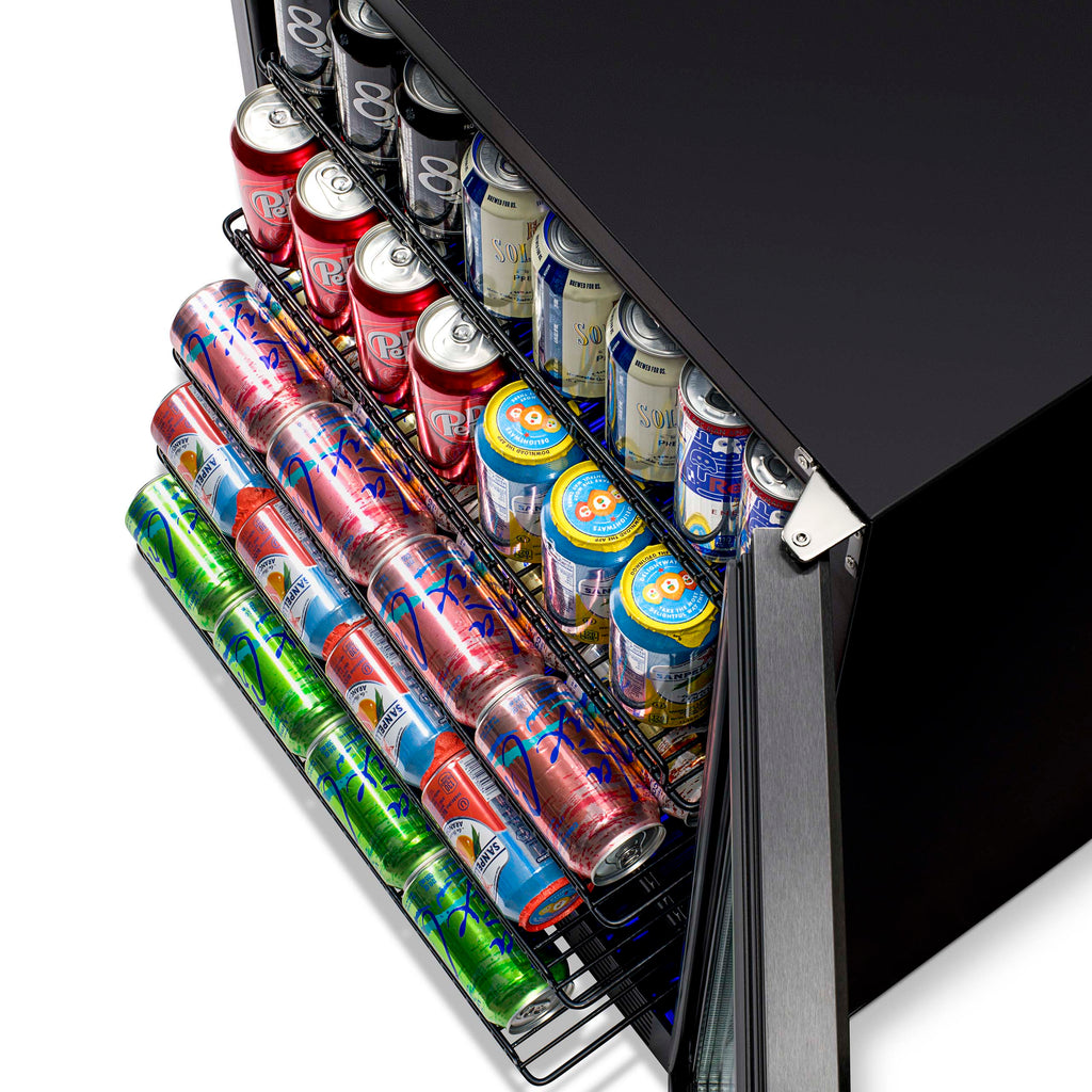 2025 Refrigerador Empotrable Newair® de 177 Latas – 24” – Acero Inoxidable Negro