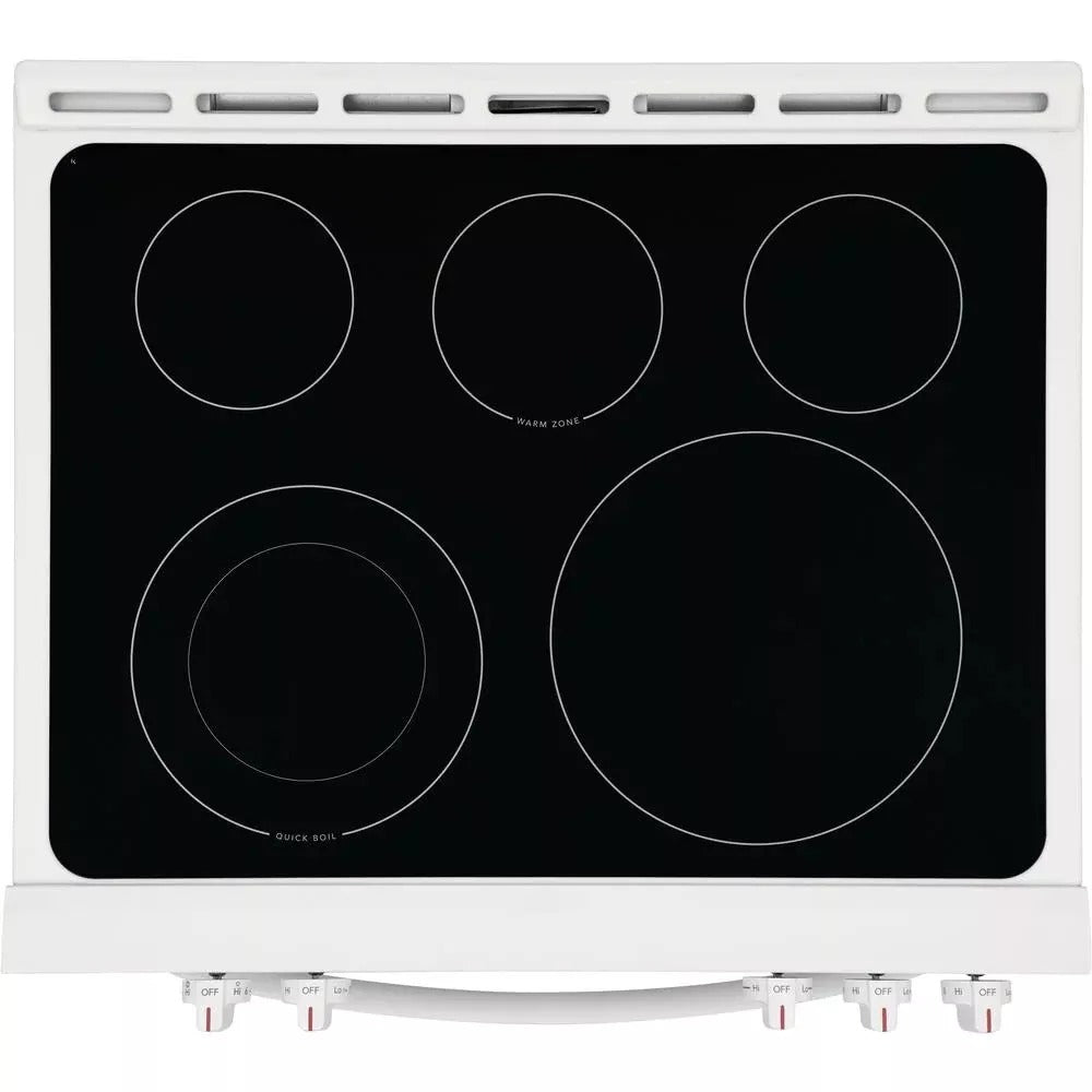 2025 Horno Eléctrico de 30 in. y 5.0 cu. ft. – Blanco con Vidrio Negro NVS