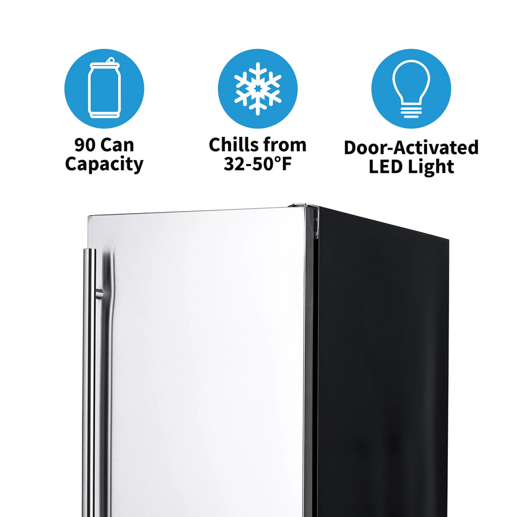 2025 Newair® Refrigerador Empotrable para Exteriores – 90 Latas – 15 Pulgadas