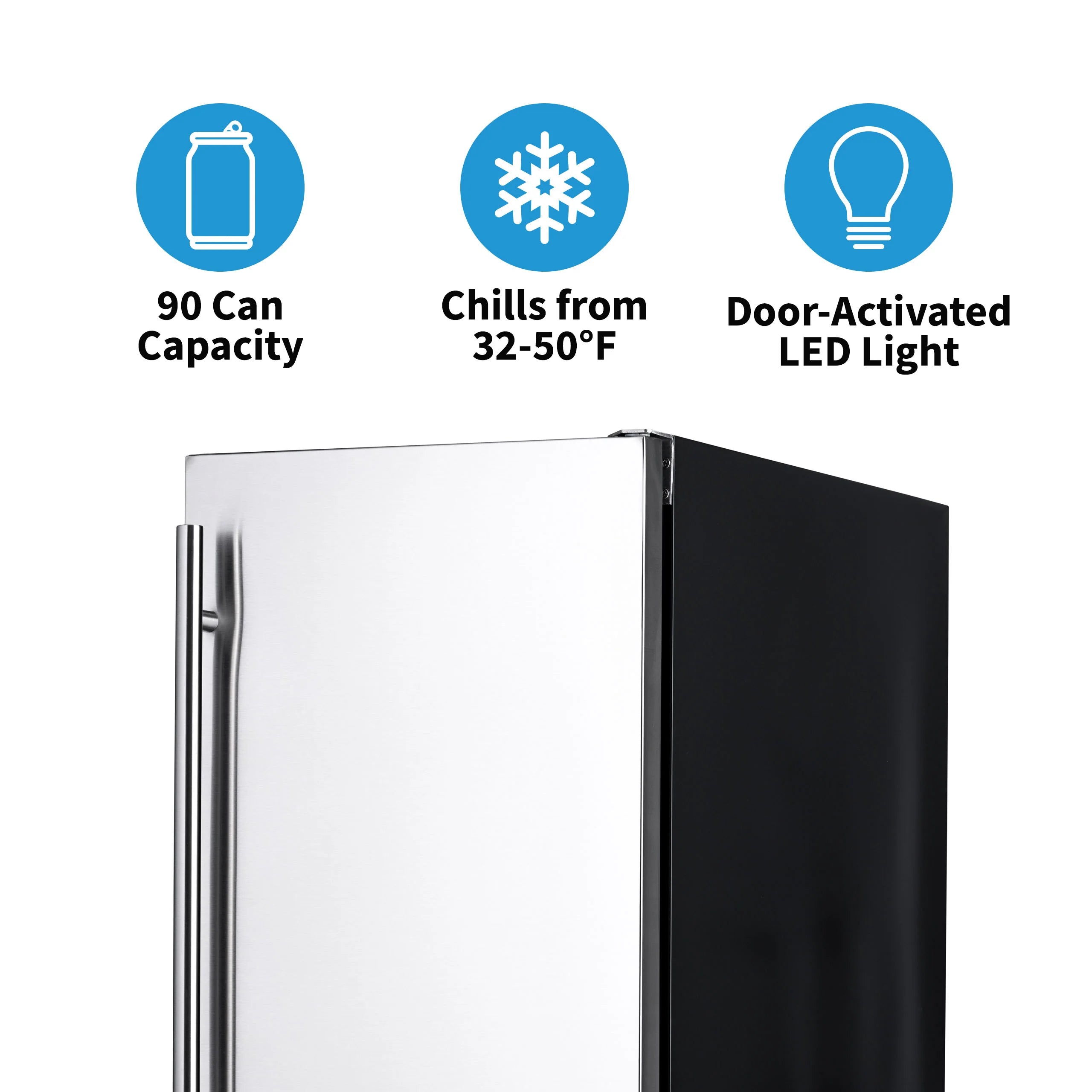2025 Newair® Refrigerador Empotrable para Exteriores – 90 Latas – 15 Pulgadas