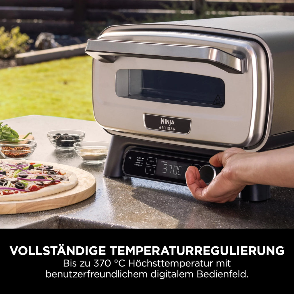2025 Ninja Artisan Horno para Pizza Exterior y Freidora de Aire Caliente 4 en 1, 30 cm, Gris MO201EU