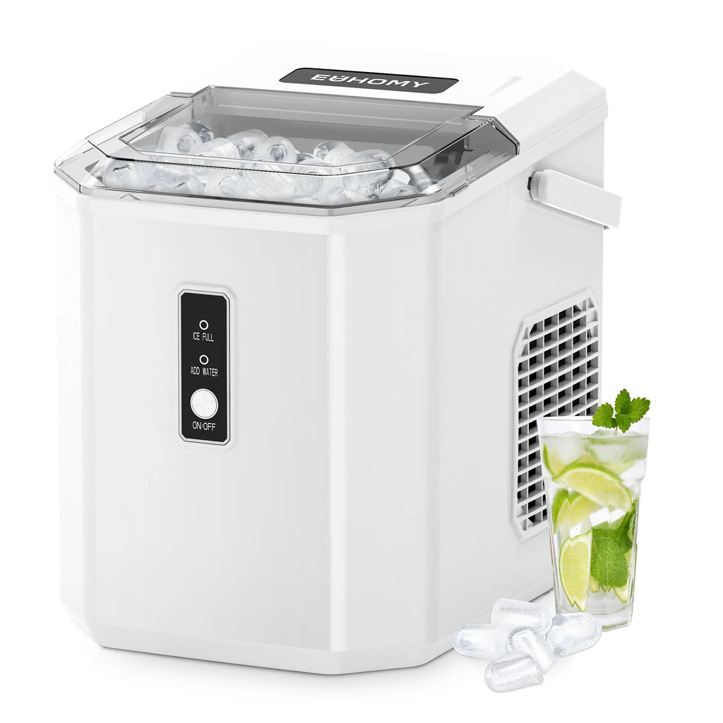 2025 Máquina de hielo de encimera EUHOMY – 12 kg/24 h, portabilidad incomparable