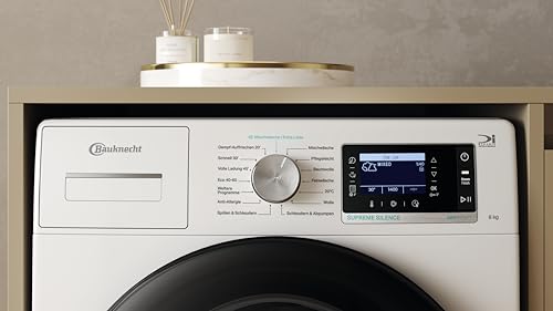 2025 Bauknecht B6R 88 SILENCE DE Lavadora / 8 kg / Carga frontal / Supreme Silence / Clase energética A-20 % / 1400 rpm / Motor ZEN / Muy silenciosa / Steam 3.0 – 3 tecnologías de vapor potentes