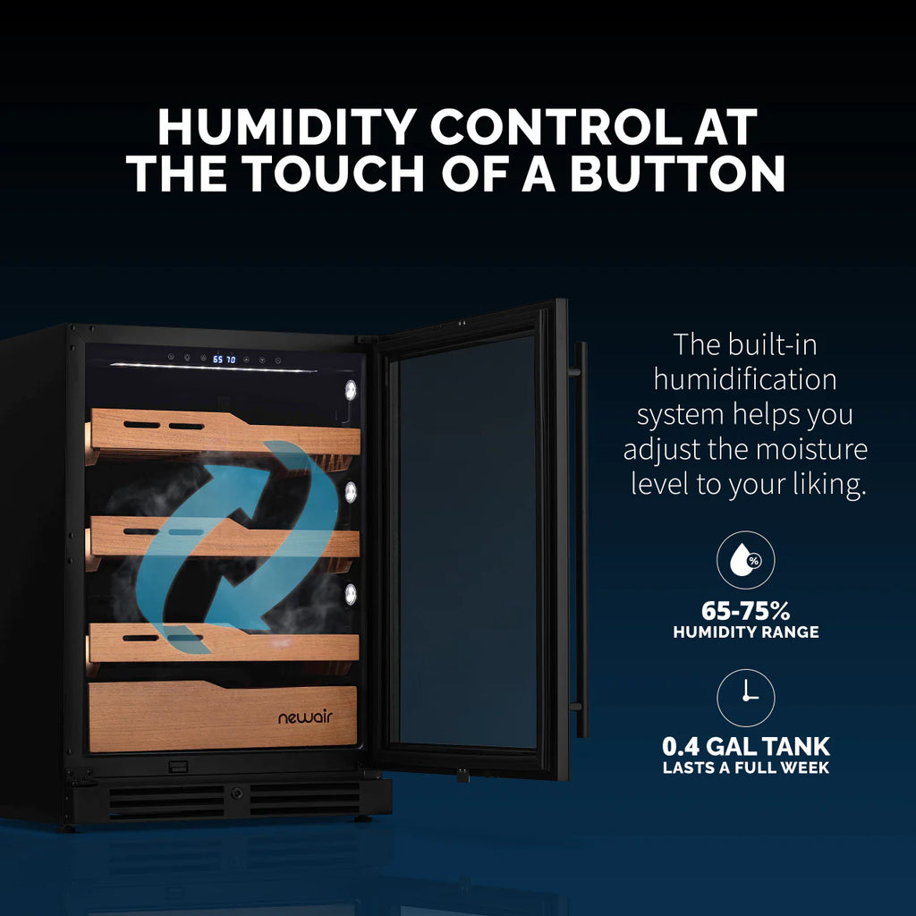 2025 Newair® Humidor Eléctrico para Puros, 1,500 Unidades – Empotrable o Independiente