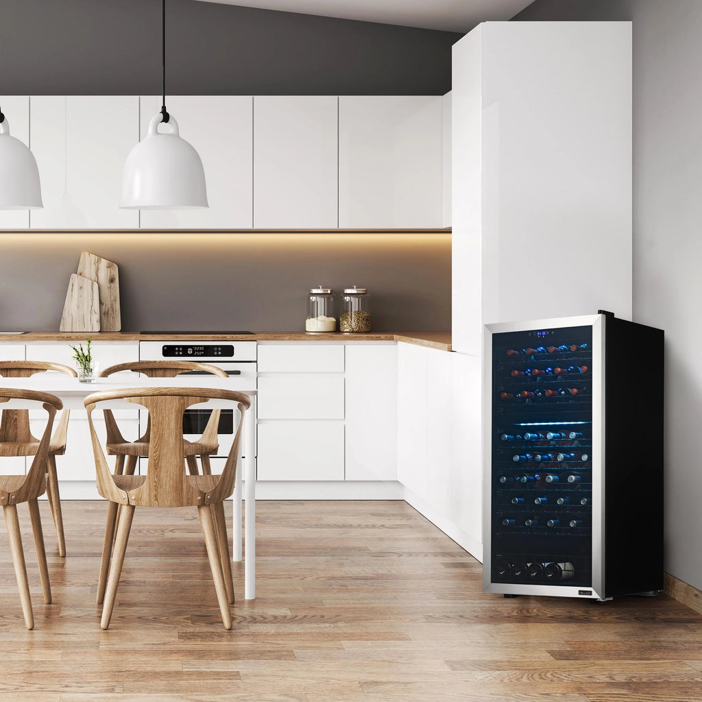 2025 Refrigerador de Vinos Independiente Newair® de Acero Inoxidable – 76 Botellas – 23" con Doble Zona
