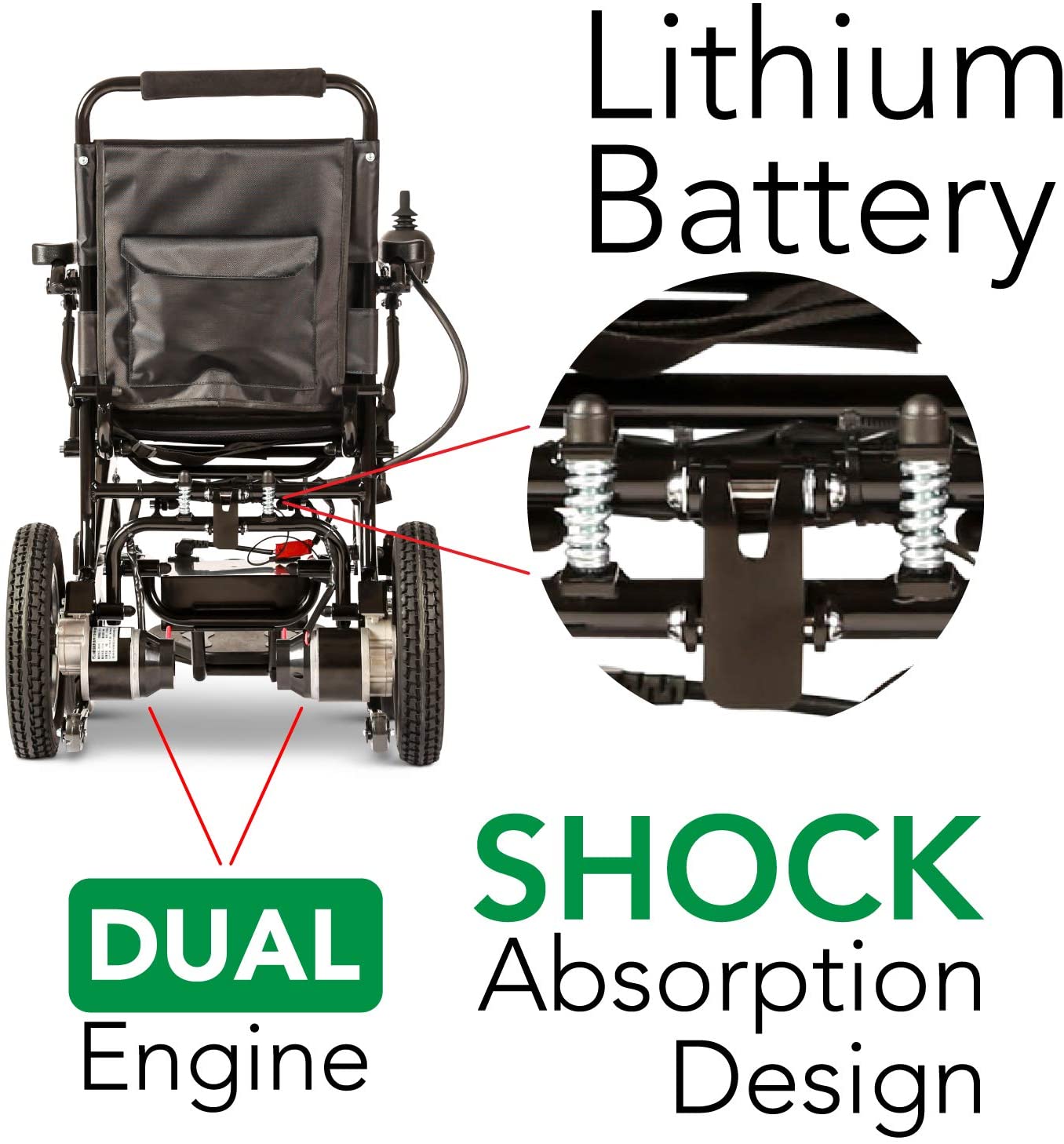 2025 Nueva Silla de Ruedas Eléctrica Plegable Ultra Ligera, Silla de Ruedas Eléctrica, Aprobada por la FDA y Permitida para Viajes Aéreos, Resistente, Motorizada, Portátil, Power (Ancho de Asiento de 17.5")