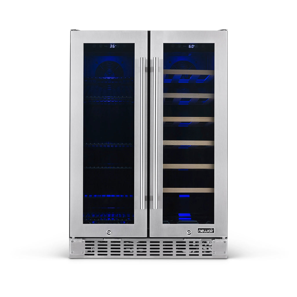 2025 Newair® Refrigerador Premium para Bebidas Empotrable de Doble Zona – 58 Latas y 18 Botellas – 24"