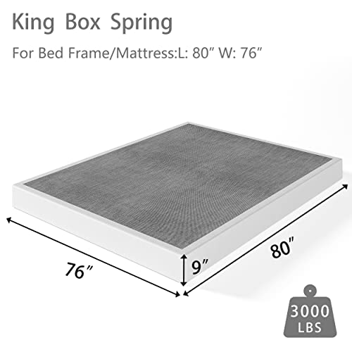 2025 Aardhen King Boxspring estructura para colchón perfil alto 9 pulgadas – Estructura metálica resistente