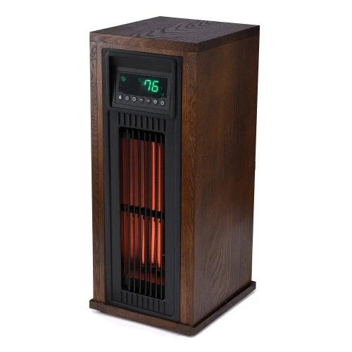 Lifesmart HT1216 Calefactor de Torre Infrarrojo Eléctrico de 23 Pulgadas, 1500 Vatios para Habitaciones Grandes, con Termostato, Modo Ecológico y Control Remoto
