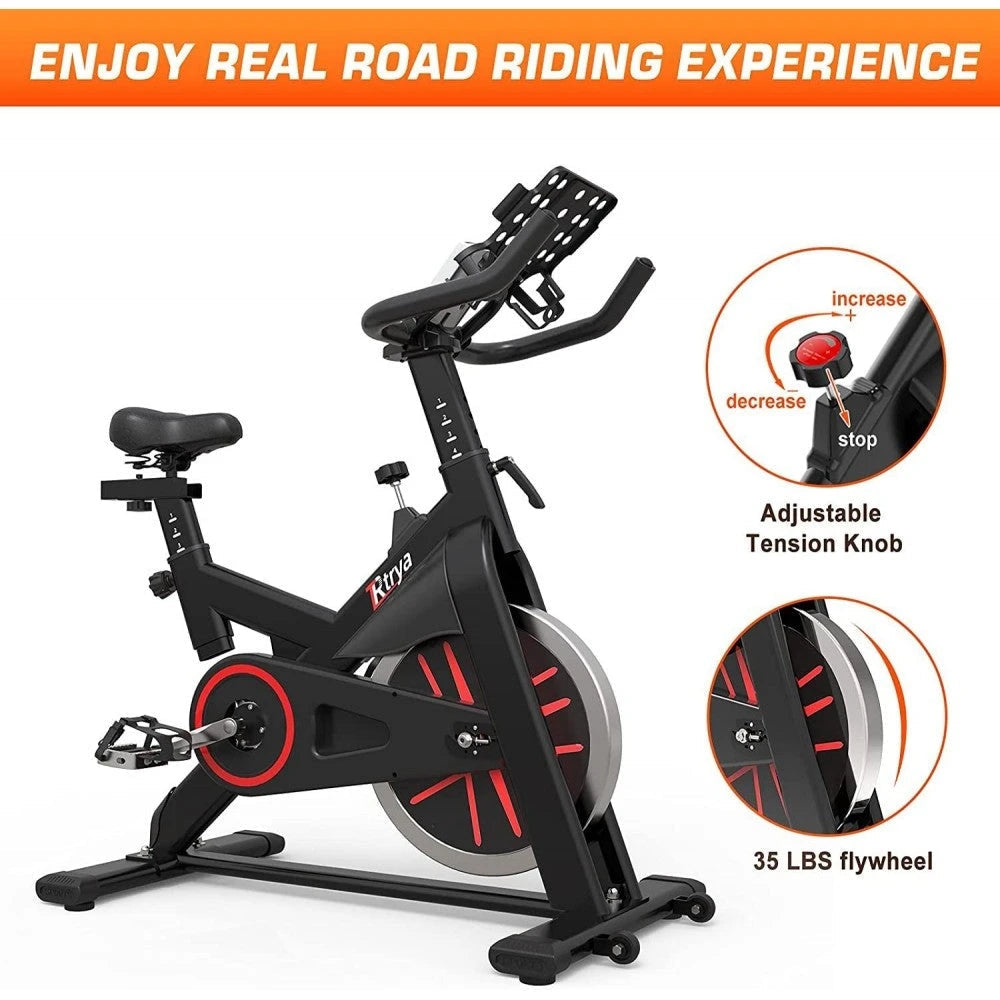 2025 Bicicleta de Ejercicio LABODI – Bicicleta Estacionaria para Ciclismo Interior con Transmisión por Correa y Volante de 35 lbs, Versión Mejorada con Marco Reforzado