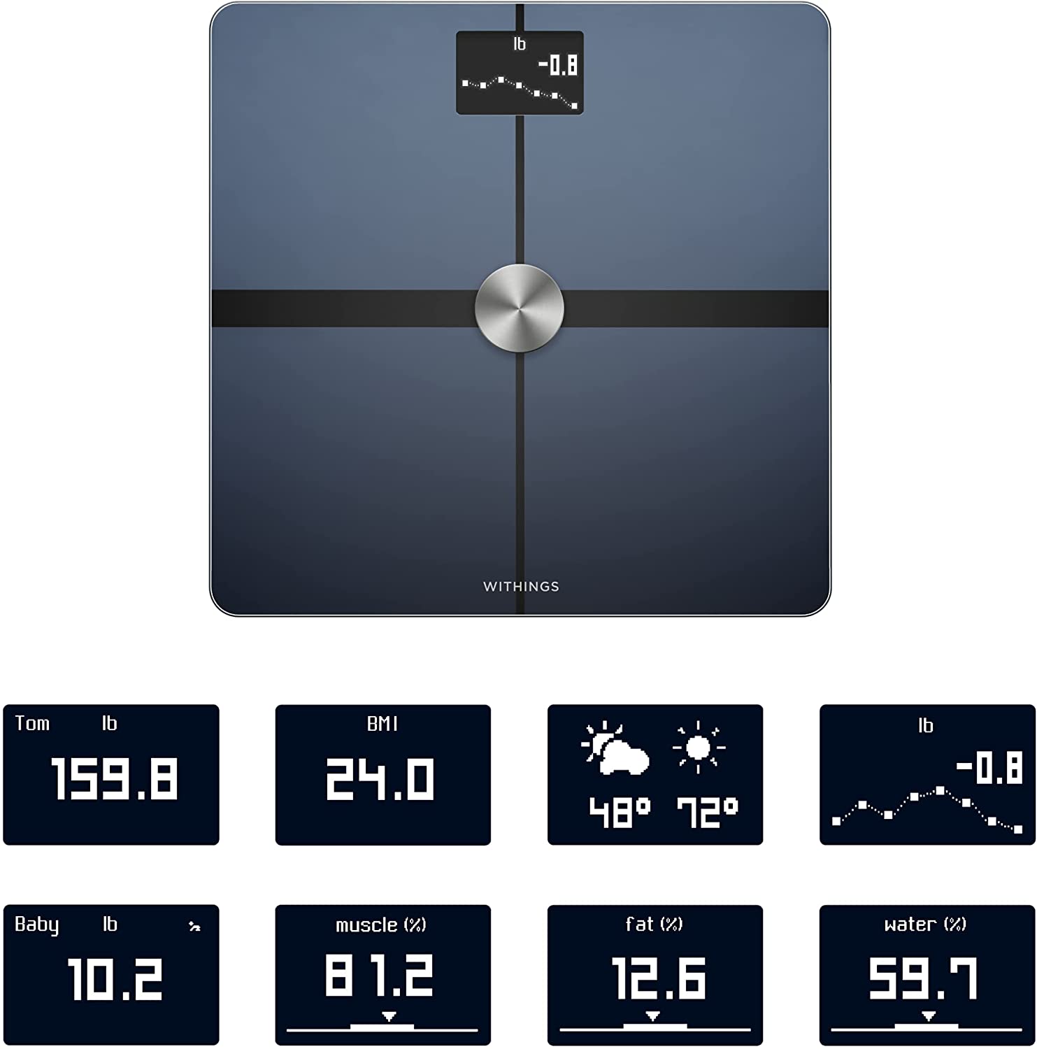 2025 Withings Body+ - Báscula Digital Wi-Fi Inteligente con Sincronización Automática a la App del Smartphone
