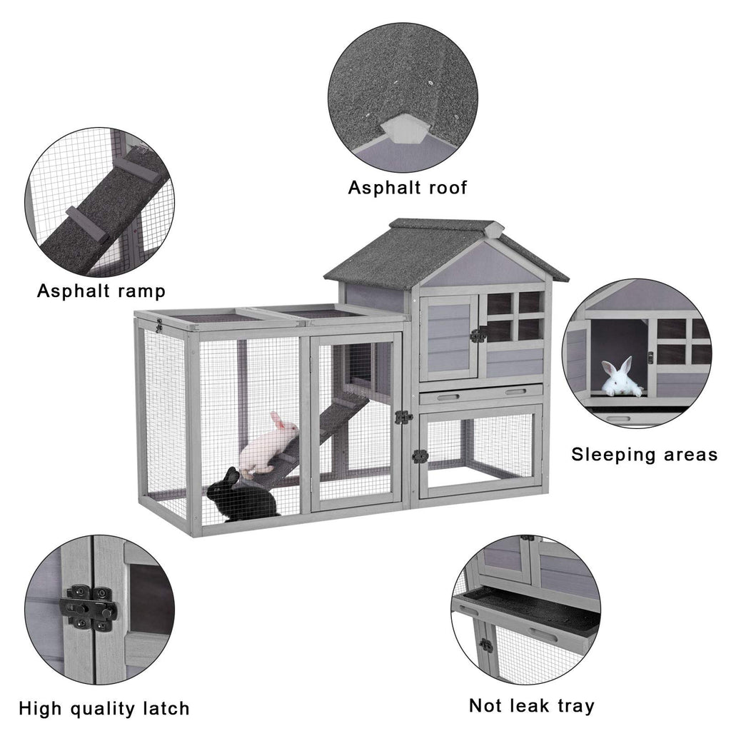 2025 Conejera para Conejos y Cobayas Indoor/Outdoor Rabbit Hut