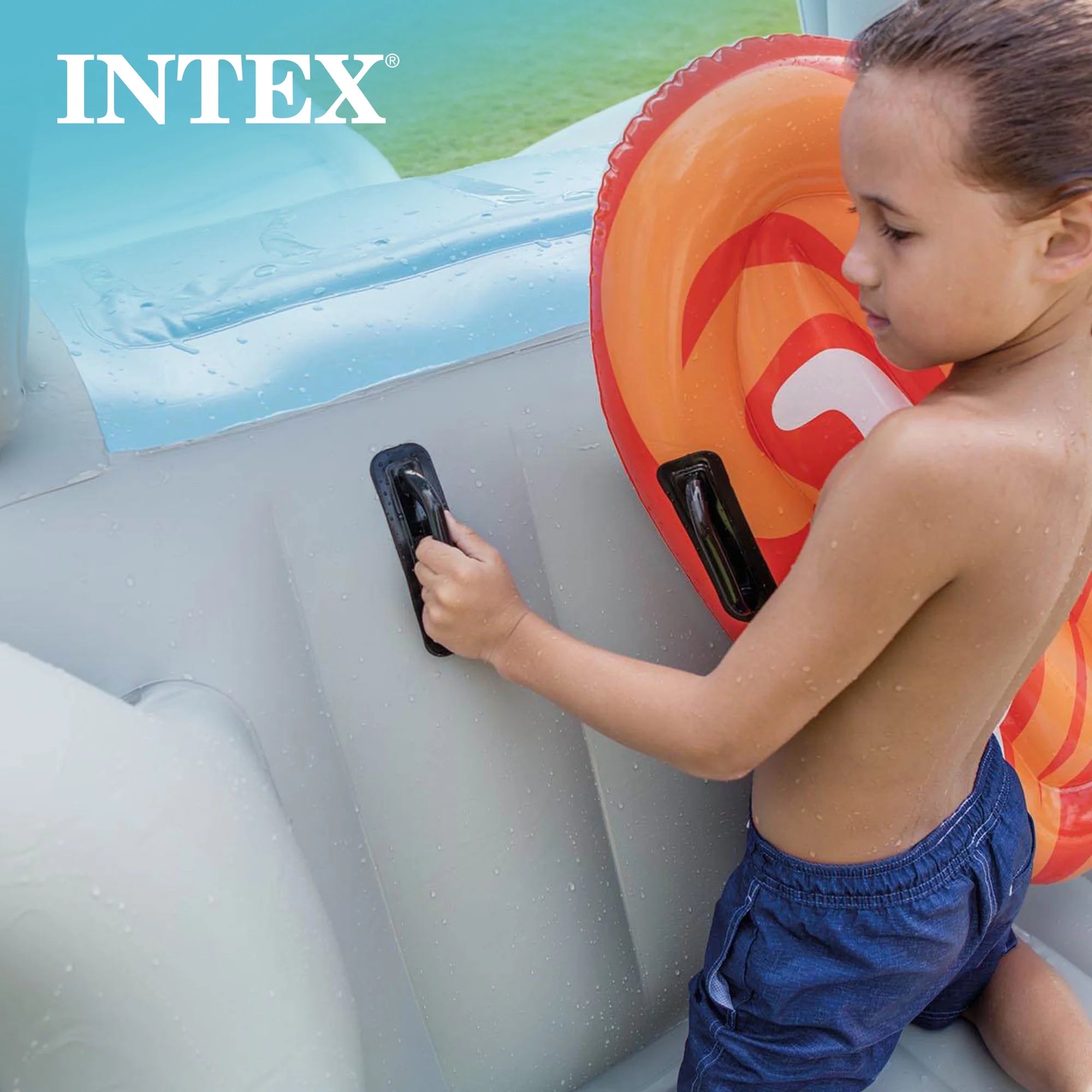 Tobogán Inflable de Agua Intex Surf ‘N Slide y Kit de Reparación de 6 Parches Wet Set