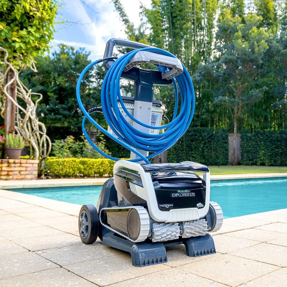 2025 Limpiador de Piscina Robótico para Piscinas de hasta 30 pies – Cepillo de Fregado y Filtros de Carga Superior