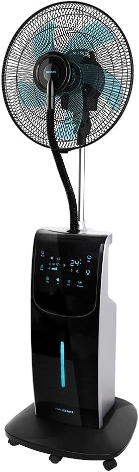 Ventilador con Nebulizador de Agua Fresca Cecotec EnergySilence 490 con Control Remoto, 90W, Diámetro 16", 5 Aspas, Depósito de 2.8L, Temporizador de 7.5h, Indicador LED y Oscilación