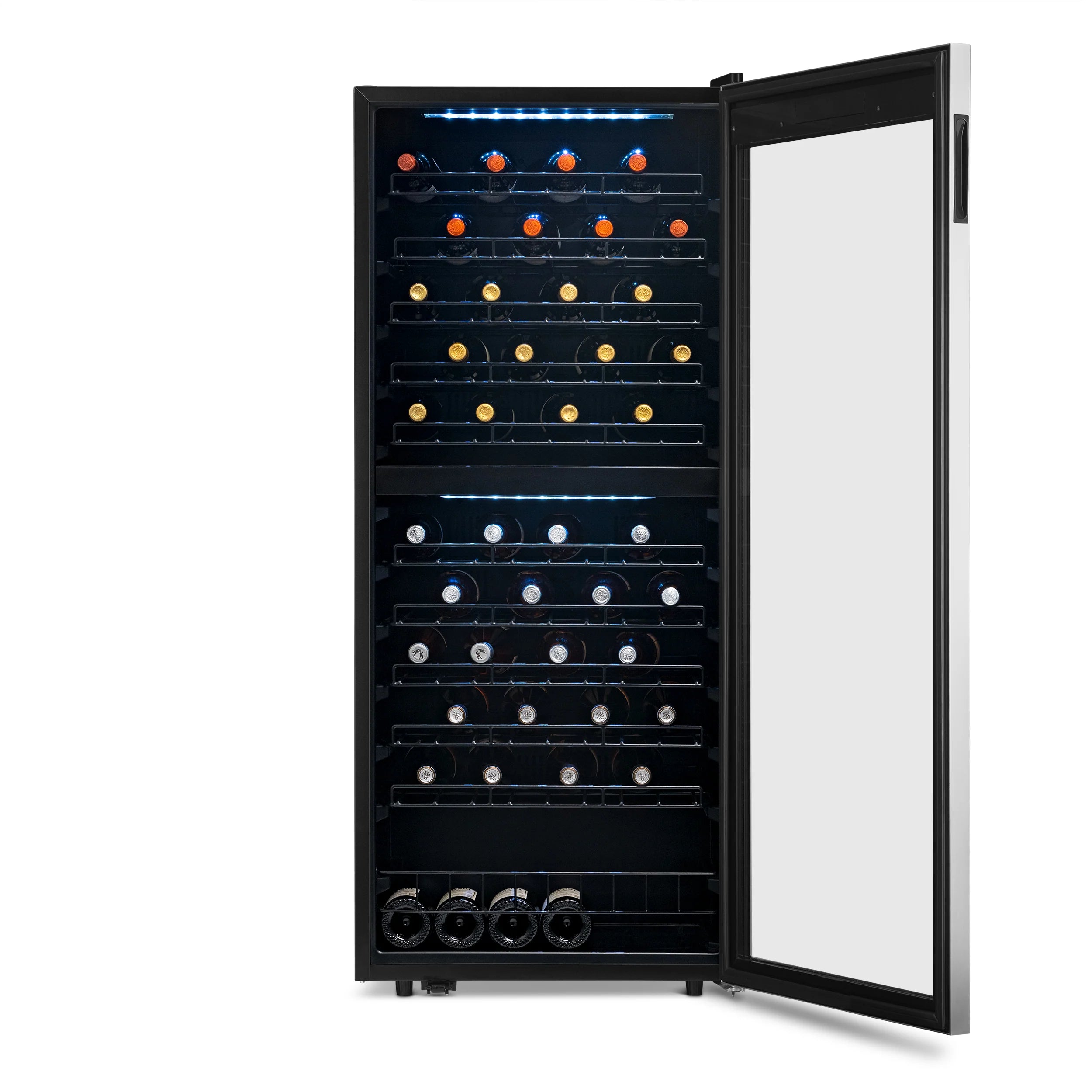 2025 Refrigerador de Vinos Independiente Newair® de Acero Inoxidable – 98 Botellas – 23" con Doble Zona