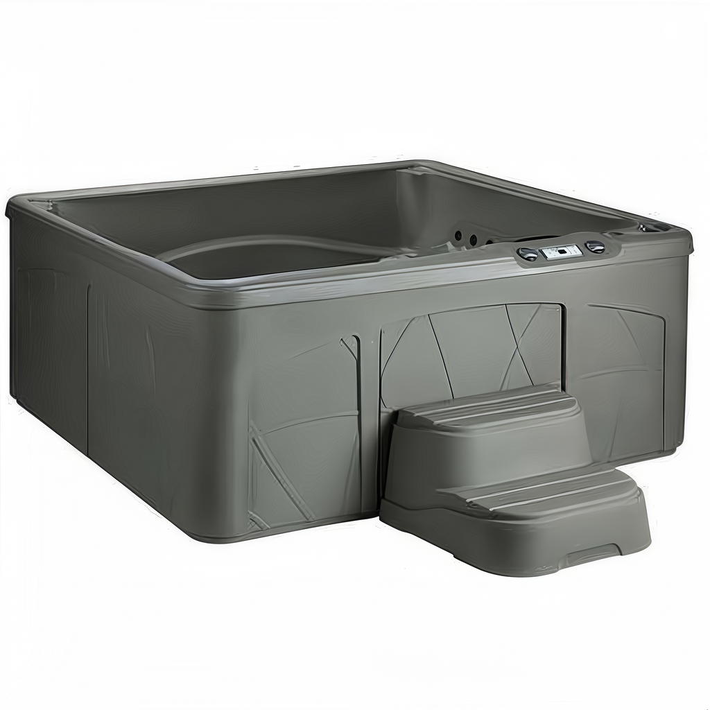 LifeSmart 2 Step Non Slip Square Spa Hot Tub Straight Steps, Taupe (Used)
