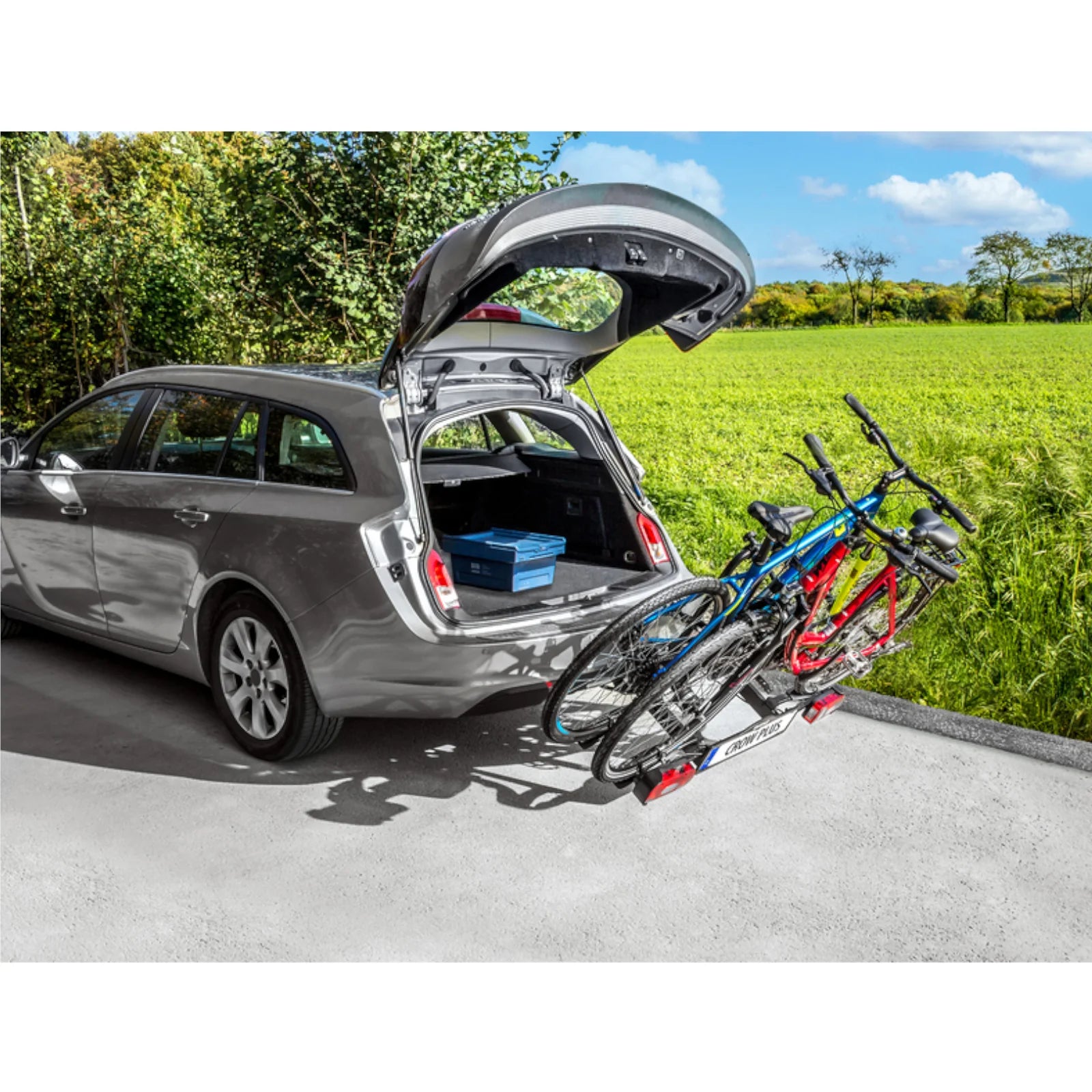 2025 EUFAB Portabicicletas para enganche – Modelo CROW PLUS – para 2 bicicletas / e-bikes hasta 50 kg, plegable