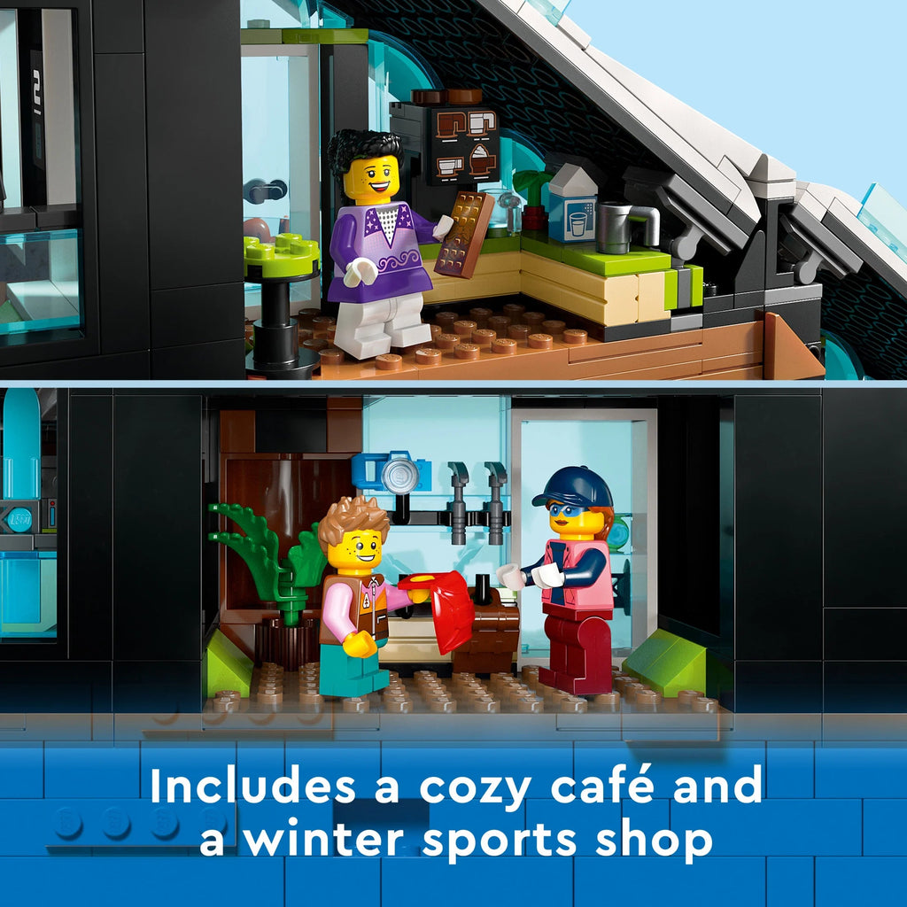 LEGO City Centro de Esquí y Escalada 60366 Set de Construcción, Edificio de 3 Niveles con Pista de Esquí, 8 Minifiguras y 2 Figuras de Animales para Juego Imaginativo de Deportes de Invierno, Idea de Regalo Divertida para Niños y Fans del Esquí