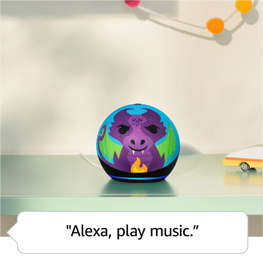 Amazon – Echo Dot Kids (5ª Generación, Lanzamiento 2022) con Alexa – Fire Dragon