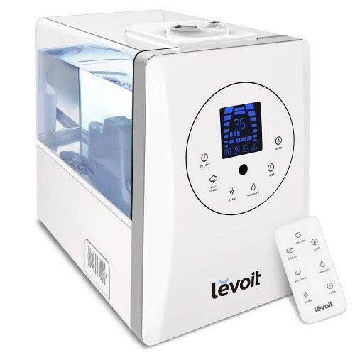 Humidificadores LEVOIT para Dormitorio y Habitaciones Grandes (6L), Humidificador Ultrasónico de Aire con Niebla Cálida y Fría para el Hogar, Toda la Casa, Cuarto del Bebé, Humedad Personalizada, Control Remoto, Libre de Gérmenes y Ultra Silencioso