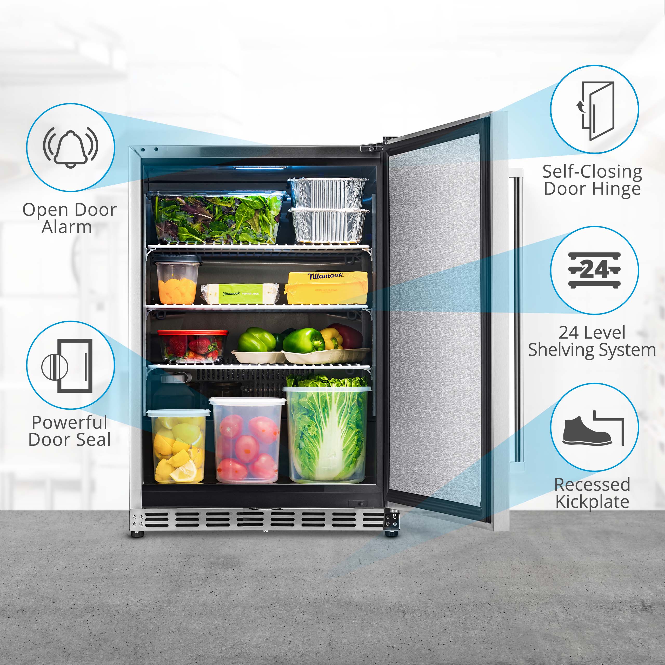2025 Newair® Refrigerador Comercial Empotrable de 24" – 5,3 pies cúbicos – Acero Inoxidable – 23,6"